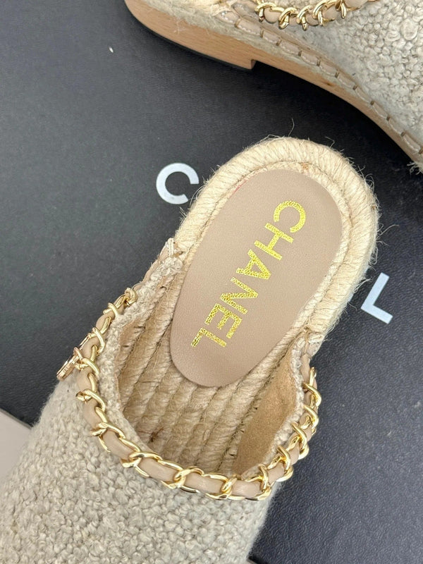 CC Mules 25ss 30 mm in misto lana d'agnello beige