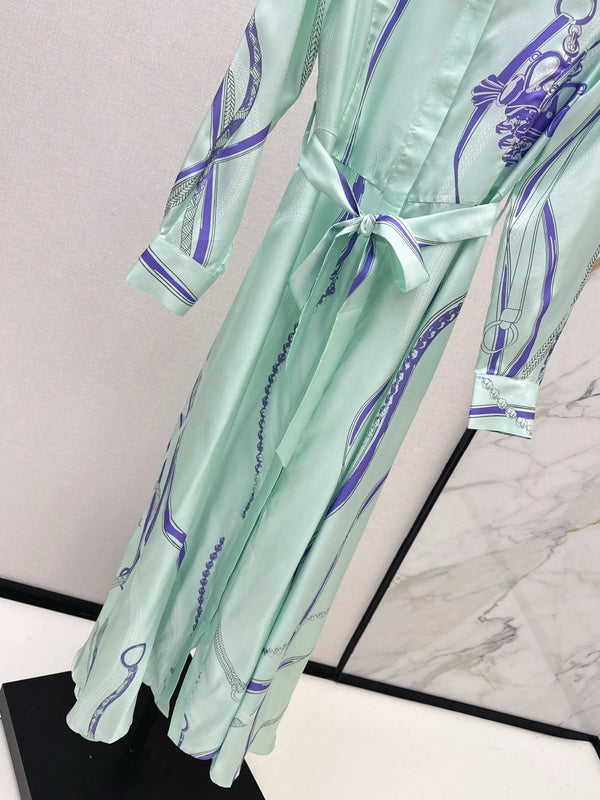 HERMES 25S LONG SILK DRESS 022