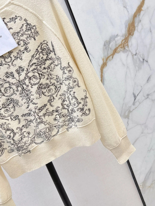 DIOR 25S FLORAL EMBROIDERED CASHMERE SWEATER 571
