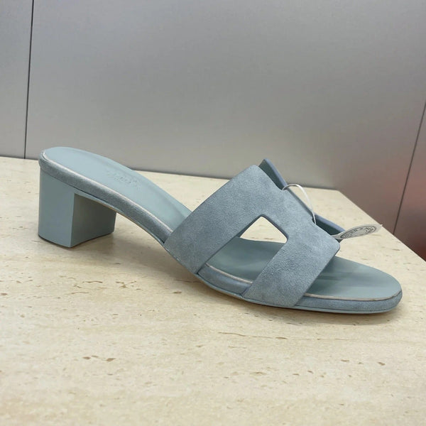 HM 26ss Oran Sandals 45 Muted Teal Suede Cowhide 607219