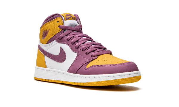 Nike Air Jordan 1 Yellow Purple Cowhide 03