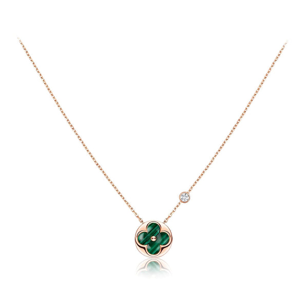 COLLANA CON PEDANTE SOLE IN ORO ROSA E 1 DIAMANTE