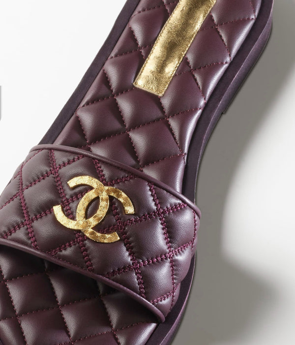 mules bordeaux in pelle di agnello in pelle di agnello