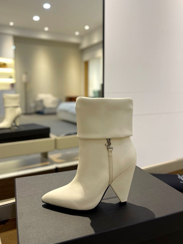 SL NIKI BOOTIES WHITE CALFSKIN