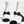 short boots white black stretch lambskin & patent calfskin