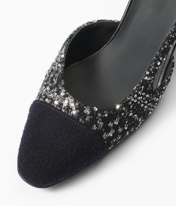 slingback nere 65 tweed iridescente