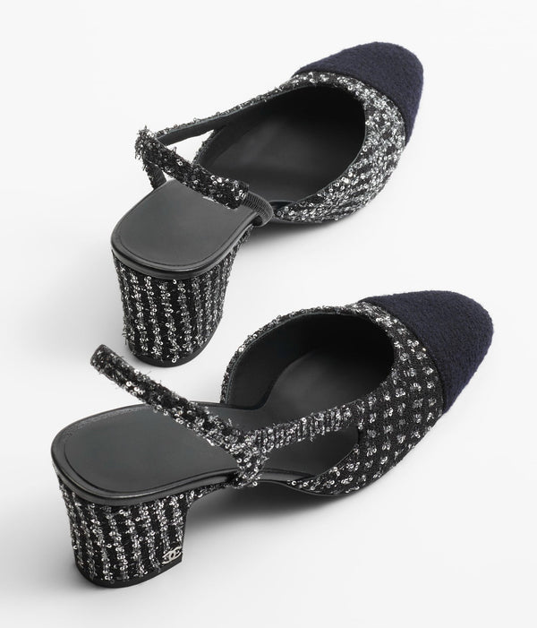 slingback nere 65 tweed iridescente