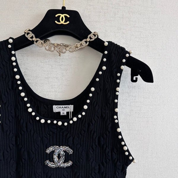 CC Pearl Pleated Knit Camisole