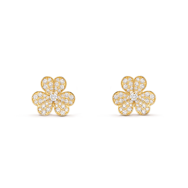 FRIVOLE GOLD FLOWER DIAMOND EARRINGS