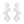 CLOVER WHITE MOP 4 MOTIFS SILVER