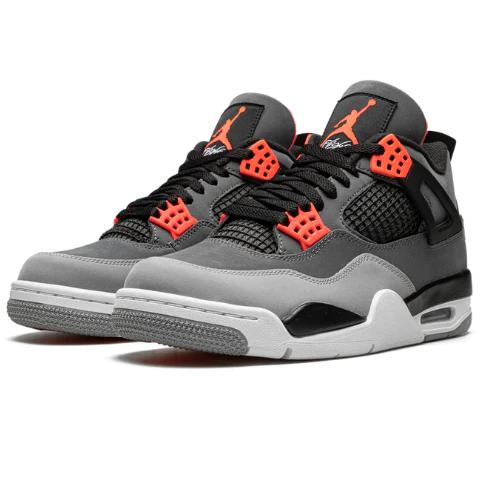 Nike Jordan 4 Black Gray Nubuck Mesh Suede 01