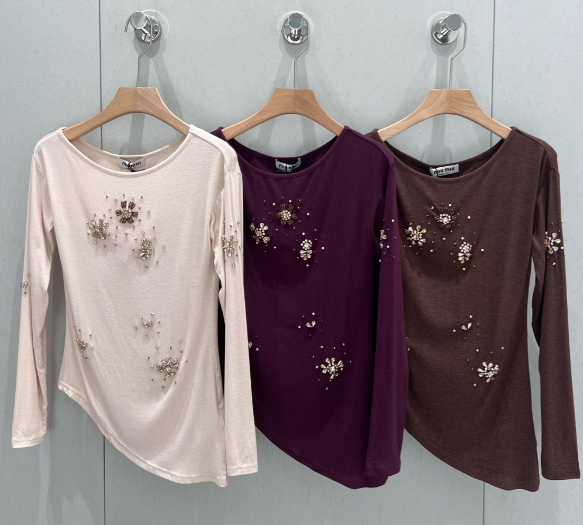 Miu Miu T-shirt a maniche lunghe in cotone 204818