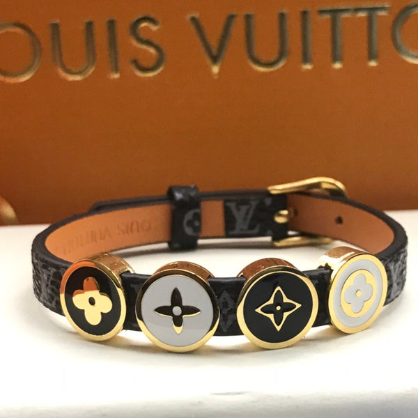 BRACCIALE IN ORO CON 4 MOTIVI IN CORDA DI PELLE LV