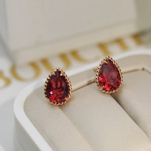 BOUCLES D'OREILLES PAPILLON DE BOHEME EN OR ROSE CORNALINE