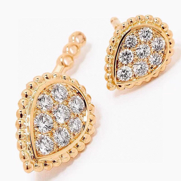 ORECCHINI SERPENT BOHEME IN ORO ROSA CON DIAMANTI A FORMA DI C