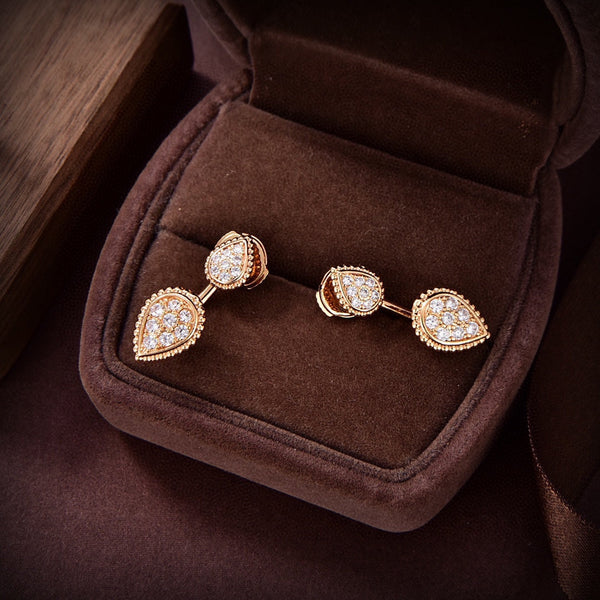 ORECCHINI SERPENT BOHEME IN ORO ROSA CON DIAMANTI A FORMA DI C