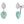 BOHEME TURQUOISE C SHAPE SILVER EARRINGS