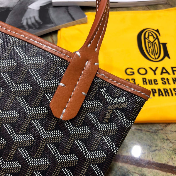 GOYA POITIERS 22X18X24CM TELA NERA E MARRONE