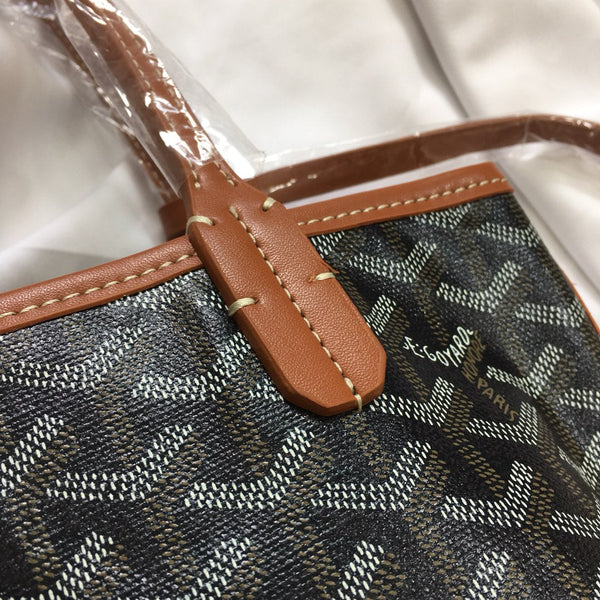 MINI HOBO BOHEME 38CM TELA NERA E MARRONE CHIARO