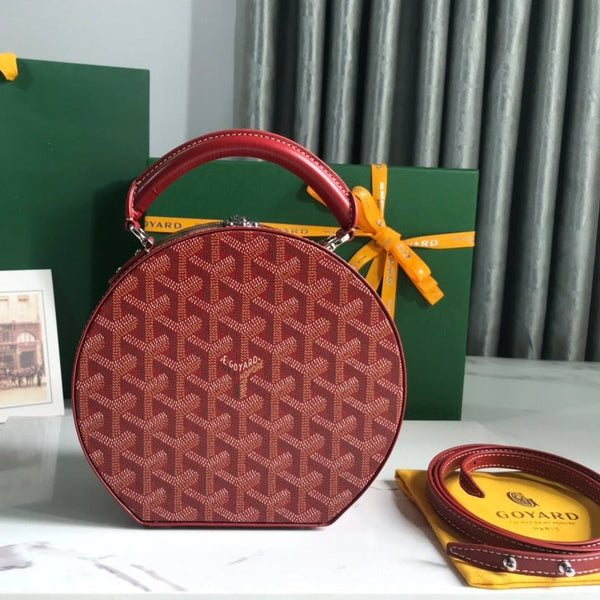 BORSA TRUNK ALTO HATBOX 18CM IN TELA ROSSA