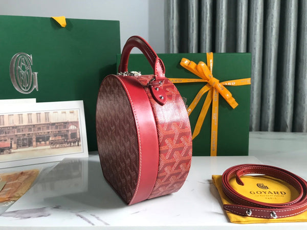 BORSA TRUNK ALTO HATBOX 18CM IN TELA ROSSA