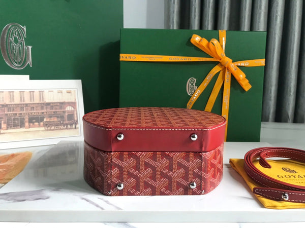 BORSA TRUNK ALTO HATBOX 18CM IN TELA ROSSA