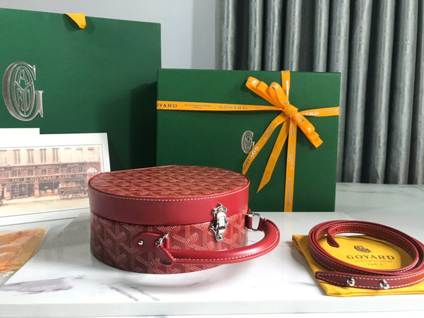 BORSA TRUNK ALTO HATBOX 18CM IN TELA ROSSA