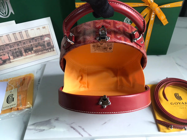 BORSA TRUNK ALTO HATBOX 18CM IN TELA ROSSA