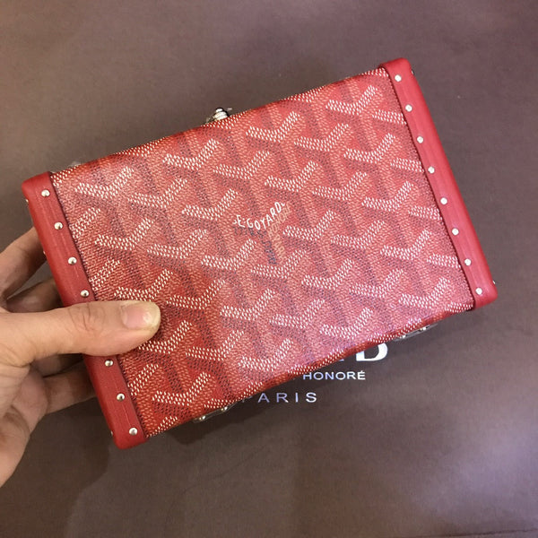 BORSA MINAUDIERE TRUNK 17CM TELA ROSSA
