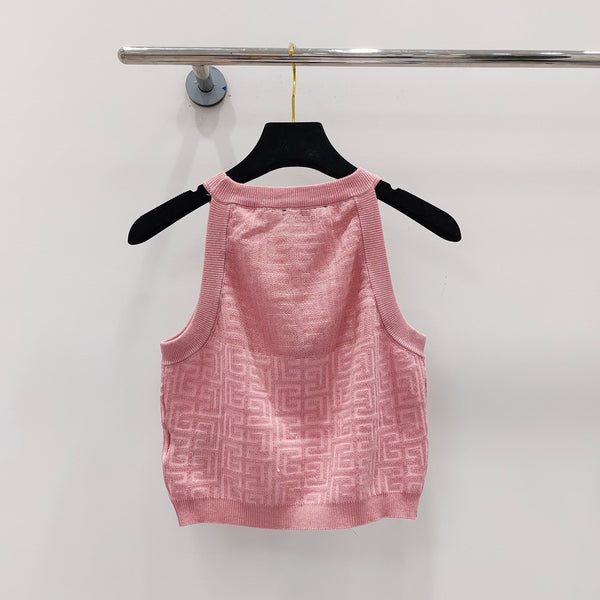 Top in maglia con monogramma PB
