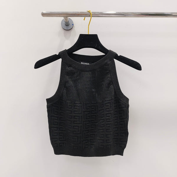 Top in maglia con monogramma PB