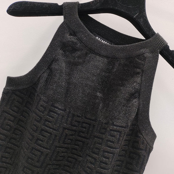 Top in maglia con monogramma PB