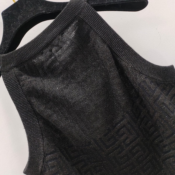 Top in maglia con monogramma PB