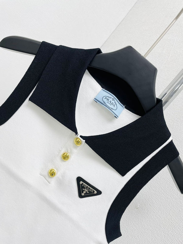 Pra Contrast Colour Lapel Vest