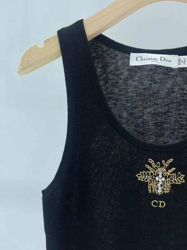 Gilet in maglia ricamato con CD