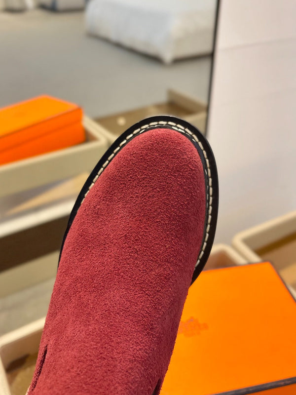 Stivaletto LV Beaubourg in pelle scamosciata rossa 100mm