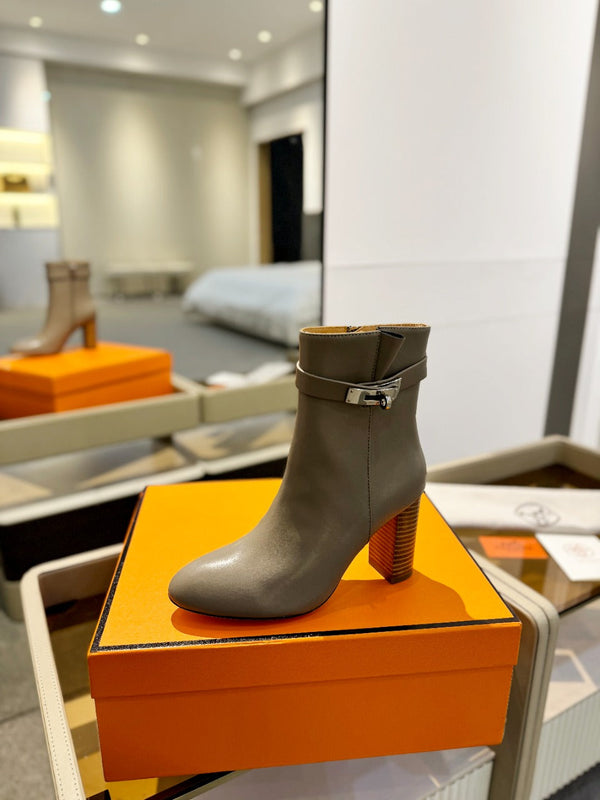HM Saint Germain Ankle Boot 85mm Beige Light Brown Cowhide 961649