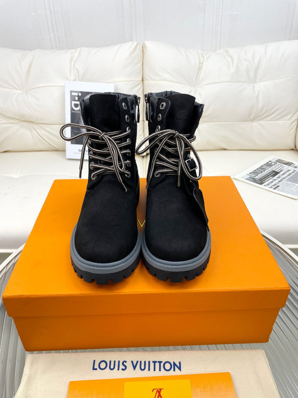 Stivaletto LV x Timberland in pelle nabuk nera da 50 mm
