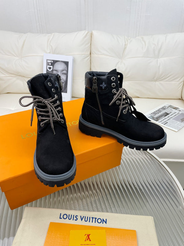 Stivaletto LV x Timberland in pelle nabuk nera da 50 mm