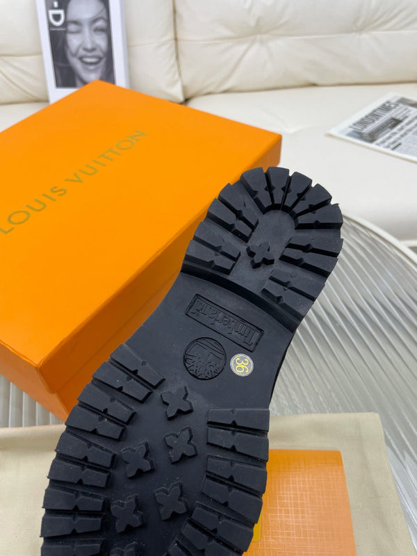 Stivaletto alla caviglia LV x Timberland 6-In 50mm in pelle nabuk monogramma nera