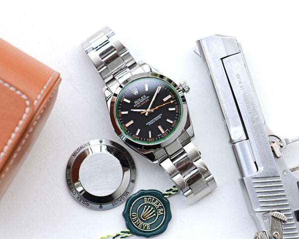 MILGAUSS ACCIAIO INOSSIDABILE QUADRANTE NERO BLU ARANCIONE 