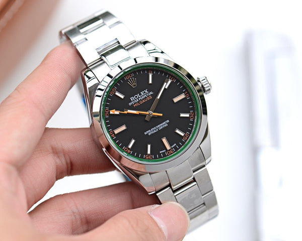 MILGAUSS ACCIAIO INOSSIDABILE QUADRANTE NERO BLU ARANCIONE 