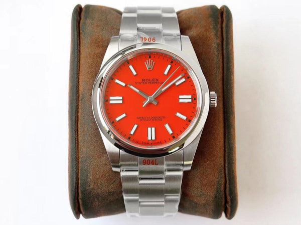 OYSTER PERPETUAL 41 STAINLESS STEEL RED DIAL