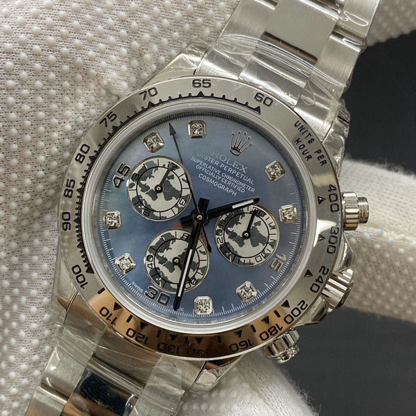 DAYTONA STAINLESS STEEL CUSTOM MOP DIAL DIAMOND NUMERALS