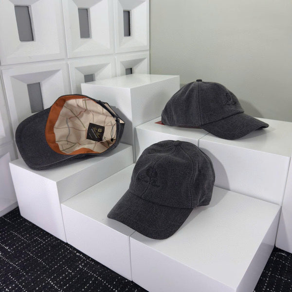 LP BASEBALL CAP IN DARK GRAY DENIM FABRIC
