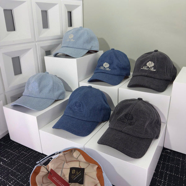 LP BASEBALL CAP IN DARK GRAY DENIM FABRIC
