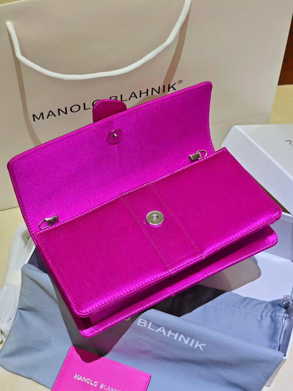 Manolo Capri embellished satin clutch in purple